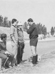 Barlera e Pedrazzoli con l'arbitro della finale nazionale Juniores CSI nel 1965 a Pesaro